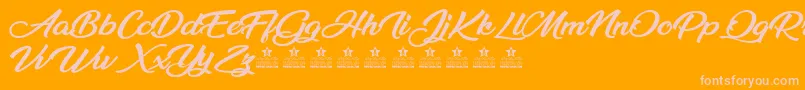 MilleniaPersonalUse-Schriftart – Rosa Schriften auf orangefarbenem Hintergrund