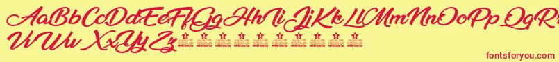 MilleniaPersonalUse Font – Red Fonts on Yellow Background