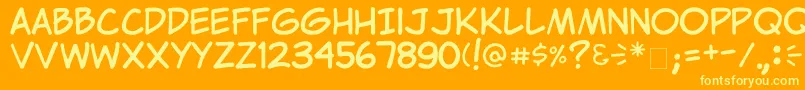 Clementine Font – Yellow Fonts on Orange Background