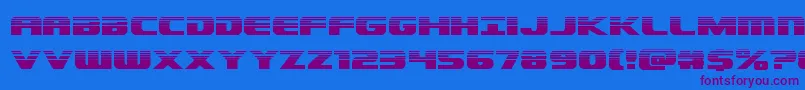 Dekarangerhalf-Schriftart – Violette Schriften auf blauem Hintergrund