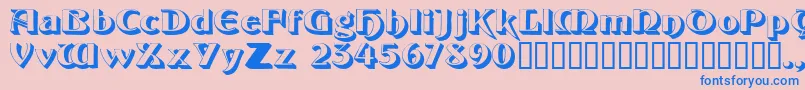 フォントObeliskssk – ピンクの背景に青い文字