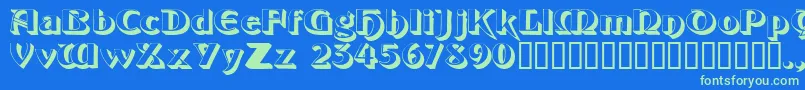 Шрифт Obeliskssk – зелёные шрифты на синем фоне