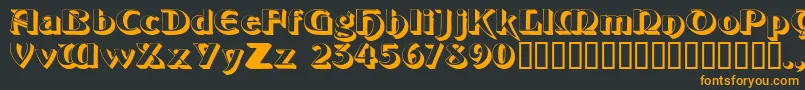 フォントObeliskssk – 黒い背景にオレンジの文字