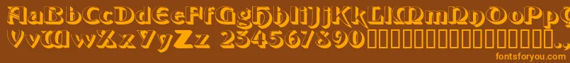 Obeliskssk Font – Orange Fonts on Brown Background