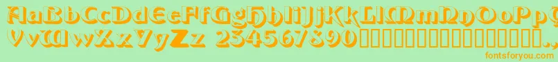 Obeliskssk Font – Orange Fonts on Green Background