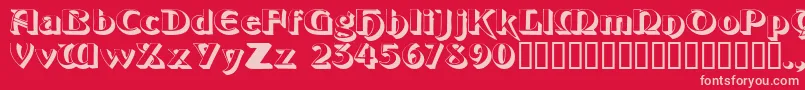 フォントObeliskssk – 赤い背景にピンクのフォント