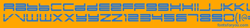 Czcionka YonderrecoilRegular – niebieskie czcionki na pomarańczowym tle