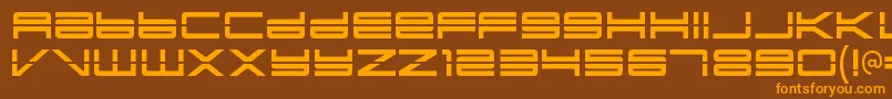 フォントYonderrecoilRegular – オレンジ色の文字が茶色の背景にあります。