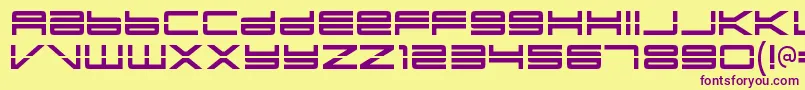 YonderrecoilRegular Font – Purple Fonts on Yellow Background