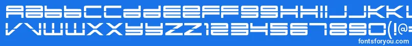 Czcionka YonderrecoilRegular – białe czcionki na niebieskim tle