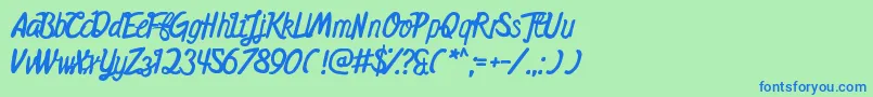 MidnightsOnTheShore Font – Blue Fonts on Green Background