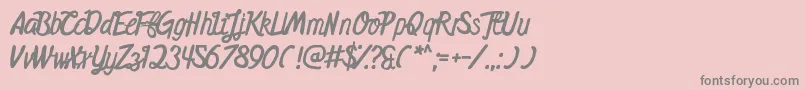 フォントMidnightsOnTheShore – ピンクの背景に灰色の文字