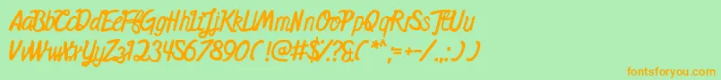 MidnightsOnTheShore Font – Orange Fonts on Green Background
