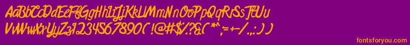 MidnightsOnTheShore Font – Orange Fonts on Purple Background