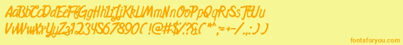 MidnightsOnTheShore-Schriftart – Orangefarbene Schriften auf gelbem Hintergrund