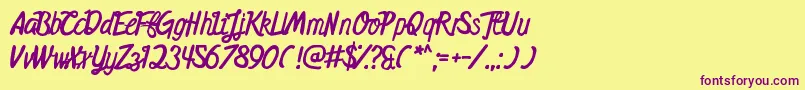 MidnightsOnTheShore Font – Purple Fonts on Yellow Background