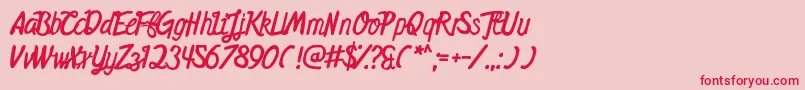 MidnightsOnTheShore Font – Red Fonts on Pink Background