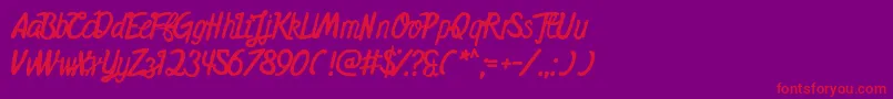 MidnightsOnTheShore-Schriftart – Rote Schriften auf violettem Hintergrund