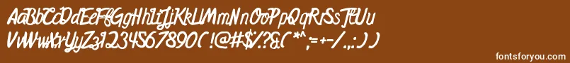 フォントMidnightsOnTheShore – 茶色の背景に白い文字