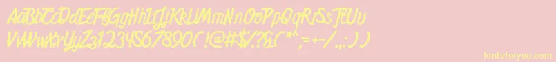 MidnightsOnTheShore Font – Yellow Fonts on Pink Background