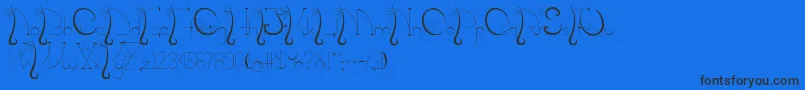 KalopsiaTtf-Schriftart – Schwarze Schriften auf blauem Hintergrund