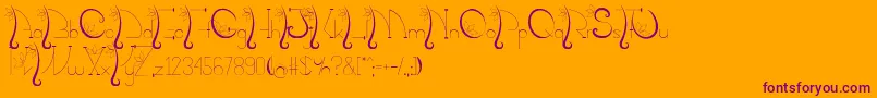 KalopsiaTtf-Schriftart – Violette Schriften auf orangefarbenem Hintergrund