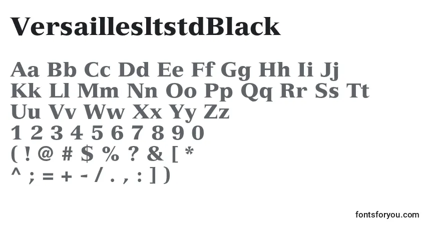 Czcionka VersaillesltstdBlack – alfabet, cyfry, specjalne znaki