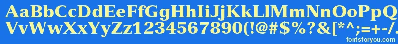 VersaillesltstdBlack Font – Yellow Fonts on Blue Background