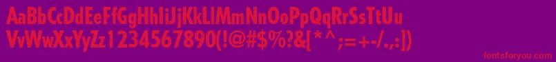 TempostdHeavycondensed Font – Red Fonts on Purple Background