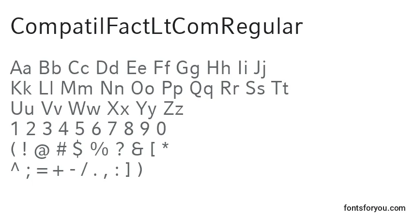Czcionka CompatilFactLtComRegular – alfabet, cyfry, specjalne znaki