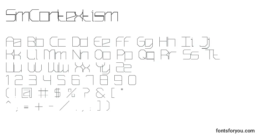 Czcionka SmContextism – alfabet, cyfry, specjalne znaki