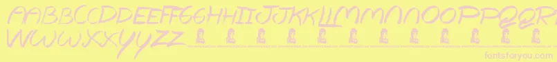 TheLovers Font – Pink Fonts on Yellow Background