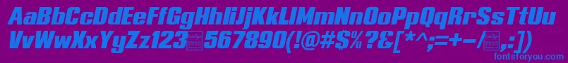 TypolineExpandedItalicDemo Font – Blue Fonts on Purple Background