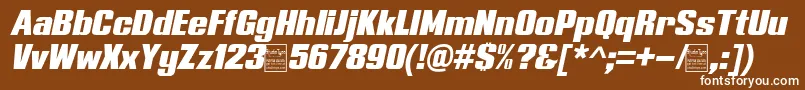Шрифт TypolineExpandedItalicDemo – белые шрифты на коричневом фоне
