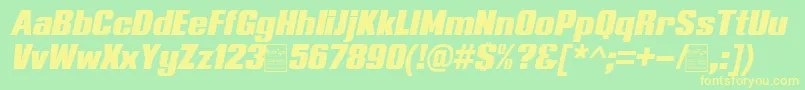 TypolineExpandedItalicDemo Font – Yellow Fonts on Green Background