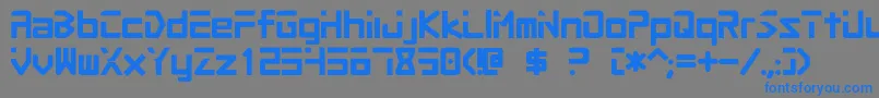 Czcionka Procyon – niebieskie czcionki na szarym tle
