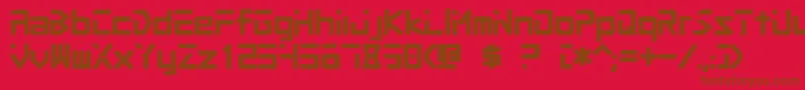 Procyon-Schriftart – Braune Schriften auf rotem Hintergrund