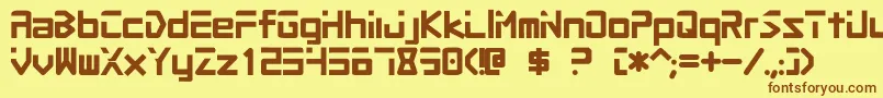 Procyon Font – Brown Fonts on Yellow Background