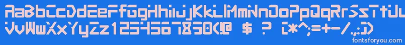Procyon Font – Pink Fonts on Blue Background