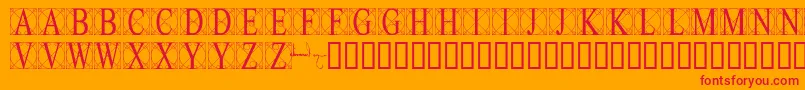 Leonardo-Schriftart – Rote Schriften auf orangefarbenem Hintergrund