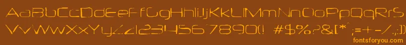 Neuropolgaunt-Schriftart – Orangefarbene Schriften auf braunem Hintergrund
