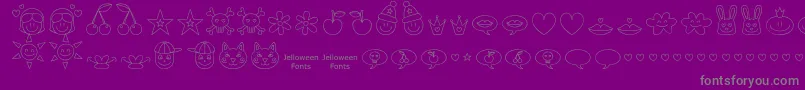 Fonte Jellodings – fontes cinzas em um fundo violeta