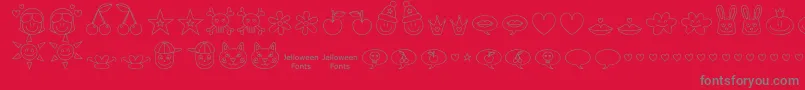 フォントJellodings – 赤い背景に灰色の文字