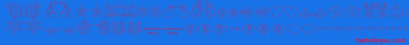 Jellodings Font – Red Fonts on Blue Background