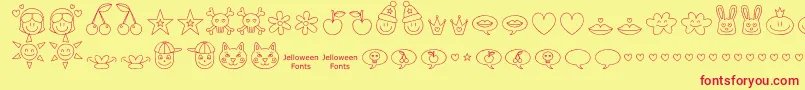 Lisätietoja Jellodings-fontista Jellodings-fontti – punaiset fontit keltaisella taustalla