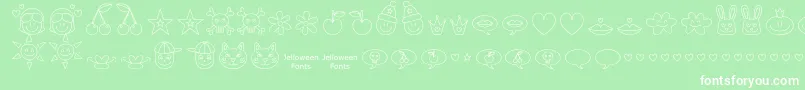 Jellodings Font – White Fonts on Green Background