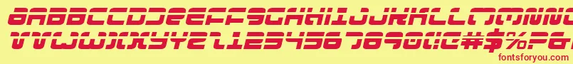 ExedoreLaserItalic Font – Red Fonts on Yellow Background