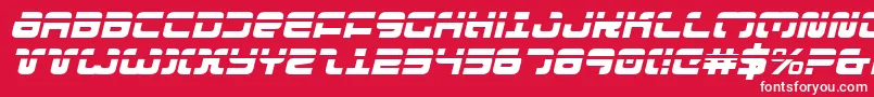 フォントExedoreLaserItalic – 赤い背景に白い文字
