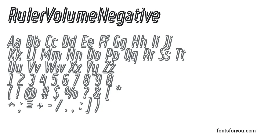 A fonte RulerVolumeNegative – alfabeto, números, caracteres especiais