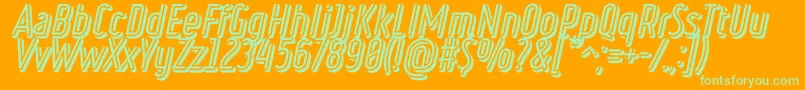 RulerVolumeNegative-Schriftart – Grüne Schriften auf orangefarbenem Hintergrund